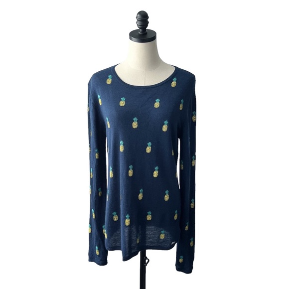 Banjo & Matilda Navy Blue Pineapple Cashmere Sweater | LARGE - Picture 2 of 12